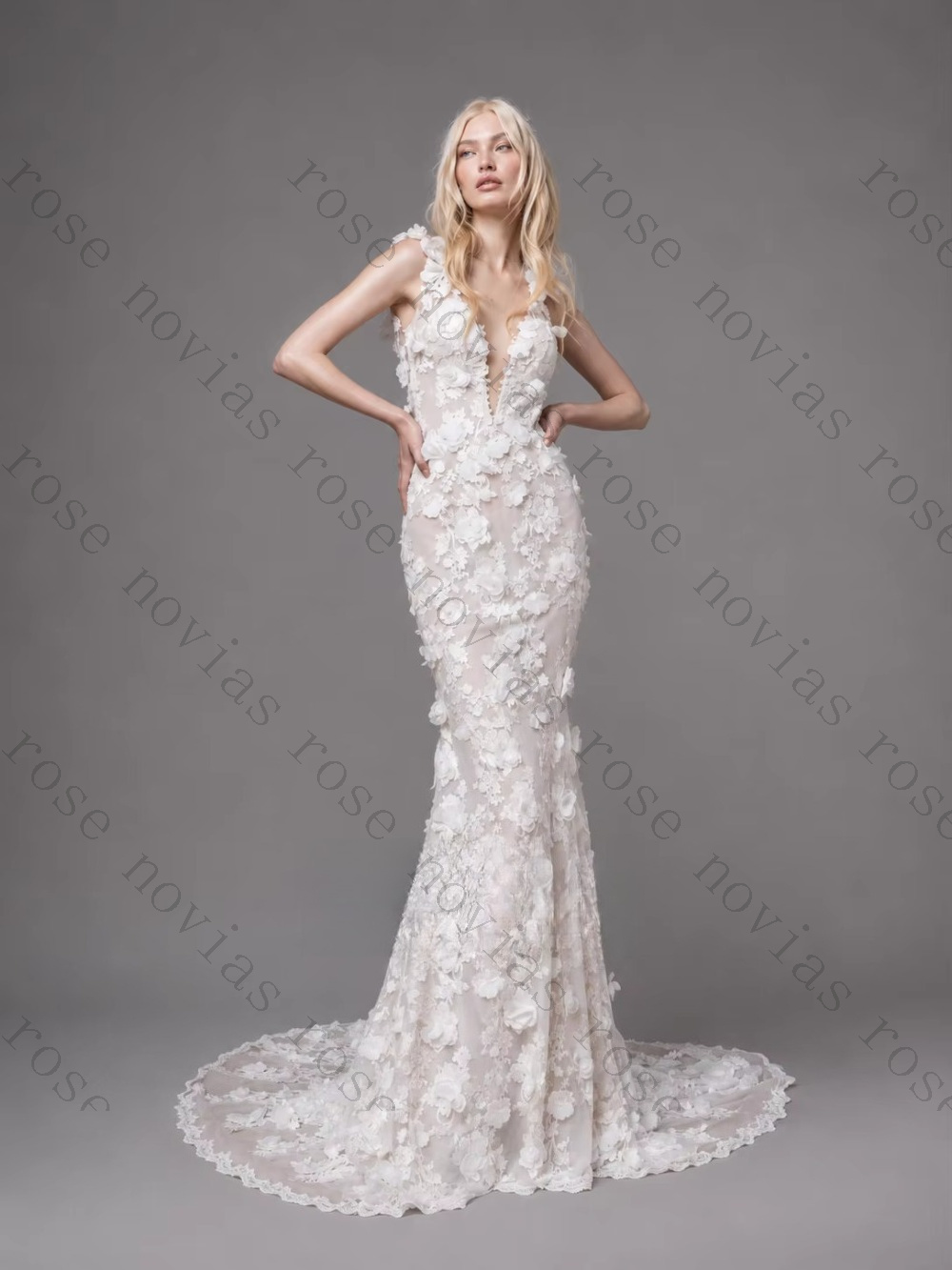 Embroidery Online Designs - Свадебное платье с индивидуальным дизайном, 3D