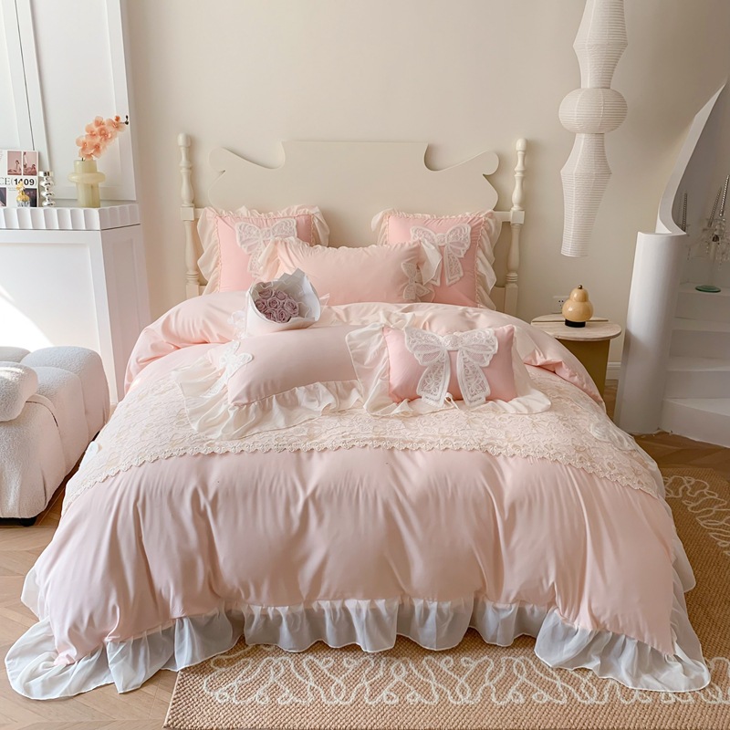 Embroidery Quilt Cover - Эстетическое кружевное хлопковое пододеяльник с трехмерной