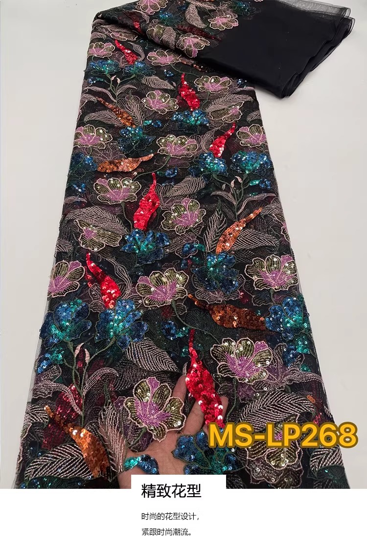 Embroidery Flower Pattern - Новая мягкая сетчатая ткань для шитья: