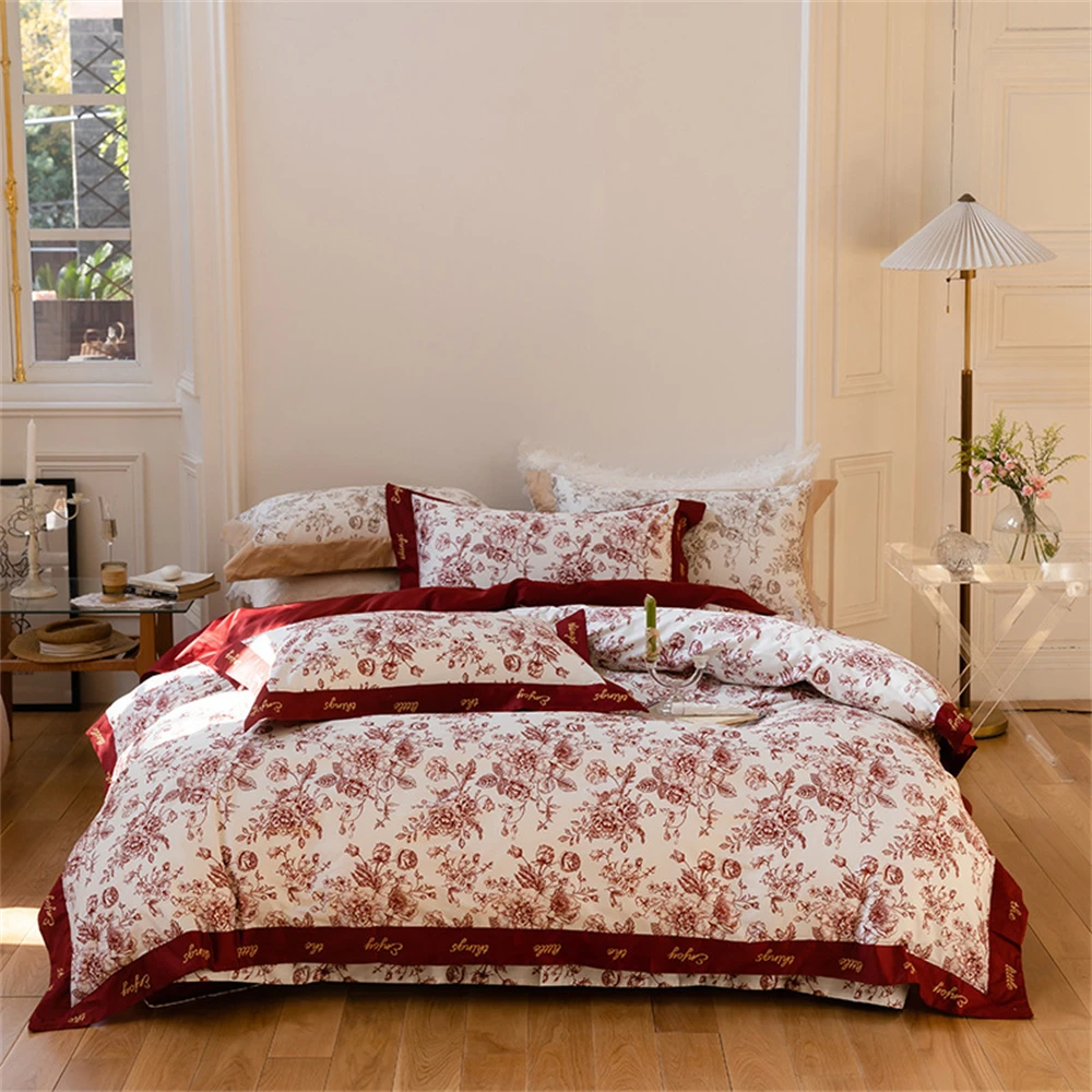 Embroidery Quilt Cover - Американский комплект постельного белья с романтическим