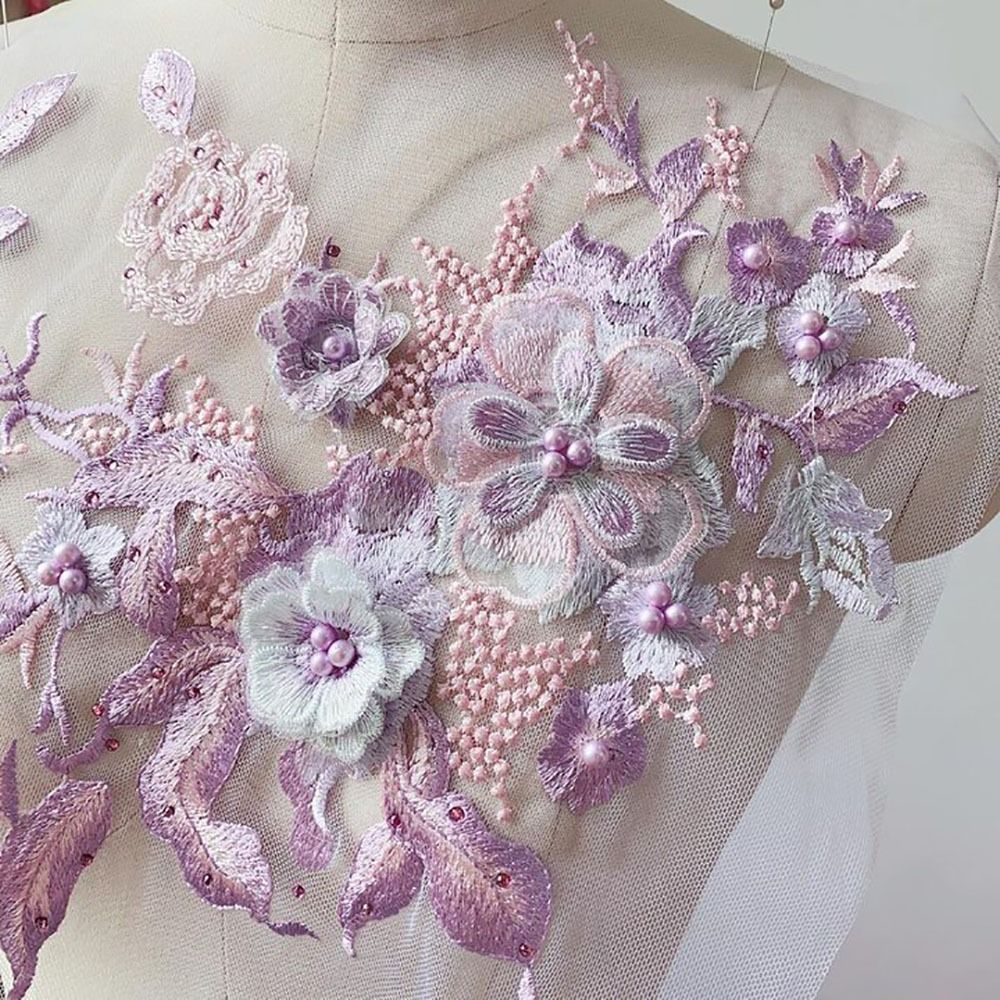3D цветы, расшитые бисером кру – обзор и цена Embroidery Flower Pattern