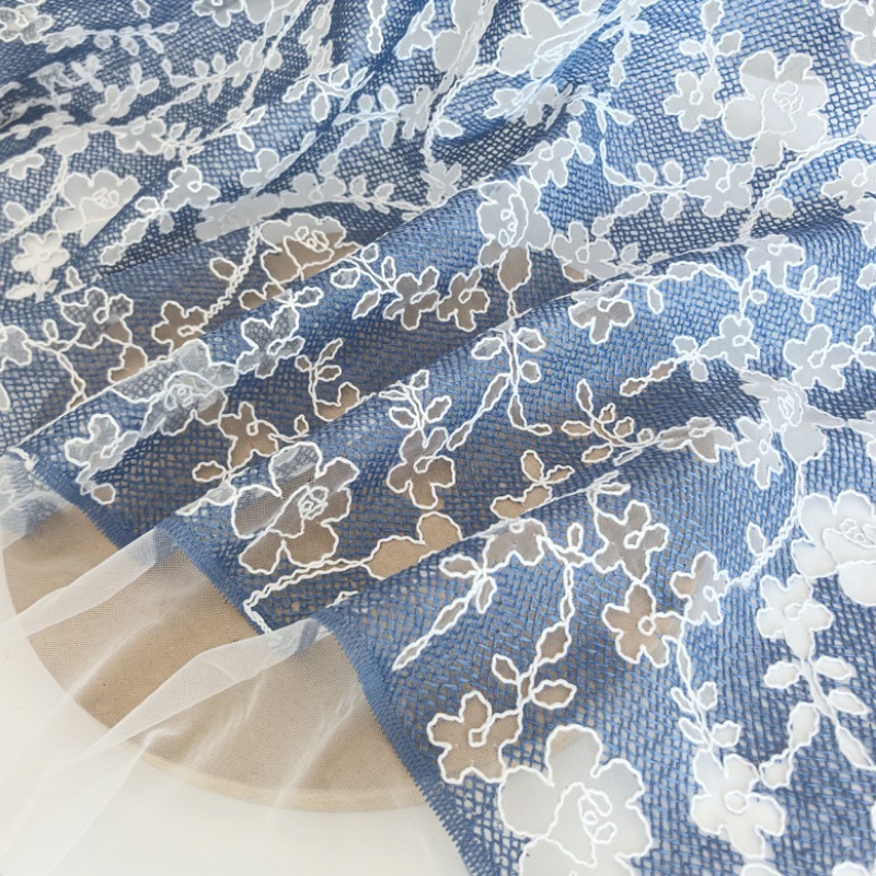 Ткань из тюля с цветочной выши – обзор и цена Embroidery Flower Pattern