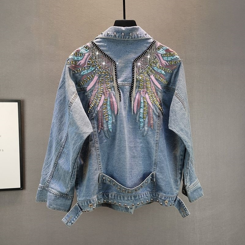 Женская джинсовая куртка с дли – обзор и цена Embroidery On Jeans