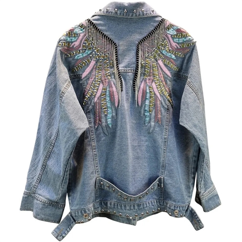 Женская джинсовая куртка с дли – обзор и цена Embroidery On Jeans