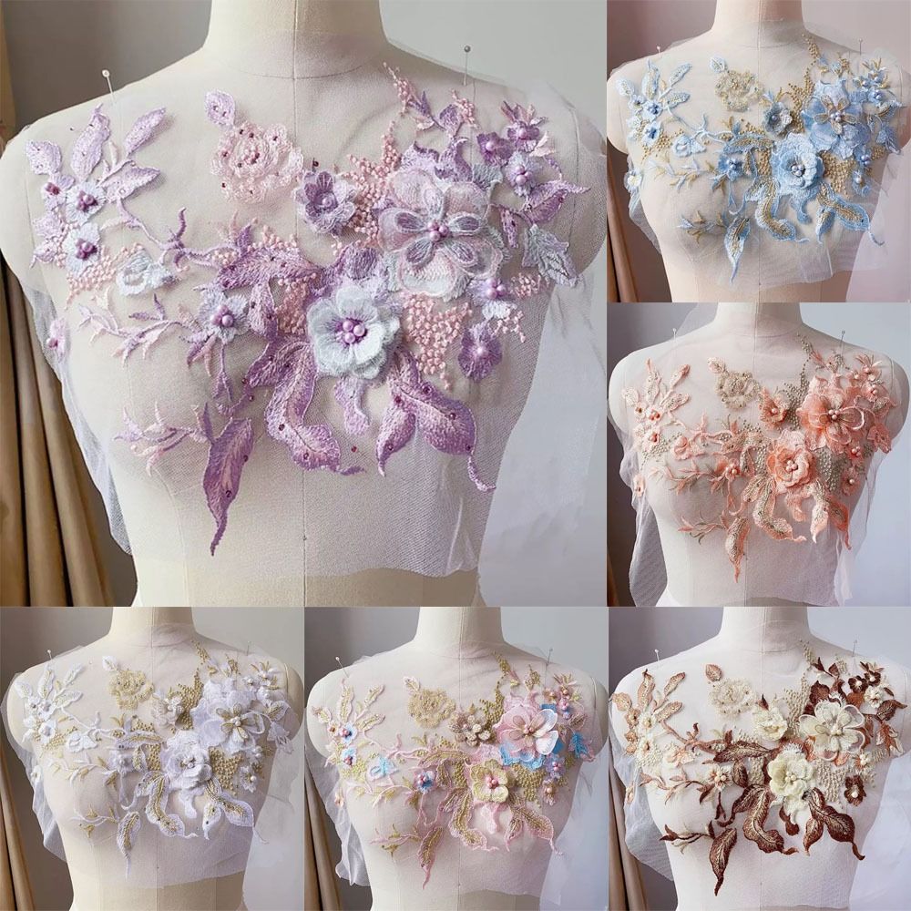 3D цветы, расшитые бисером кру – обзор и цена Embroidery Flower Pattern