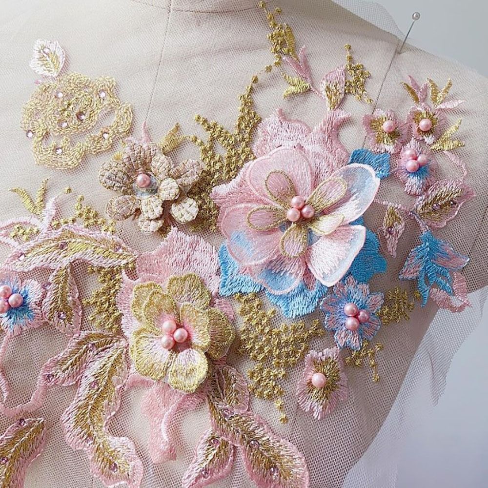 3D цветы, расшитые бисером кру – обзор и цена Embroidery Flower Pattern