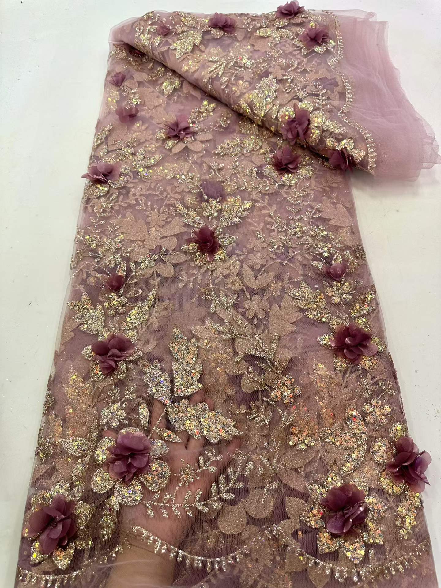 Африканское кружево с вышивкой – обзор и цена Embroidery Flower Pattern