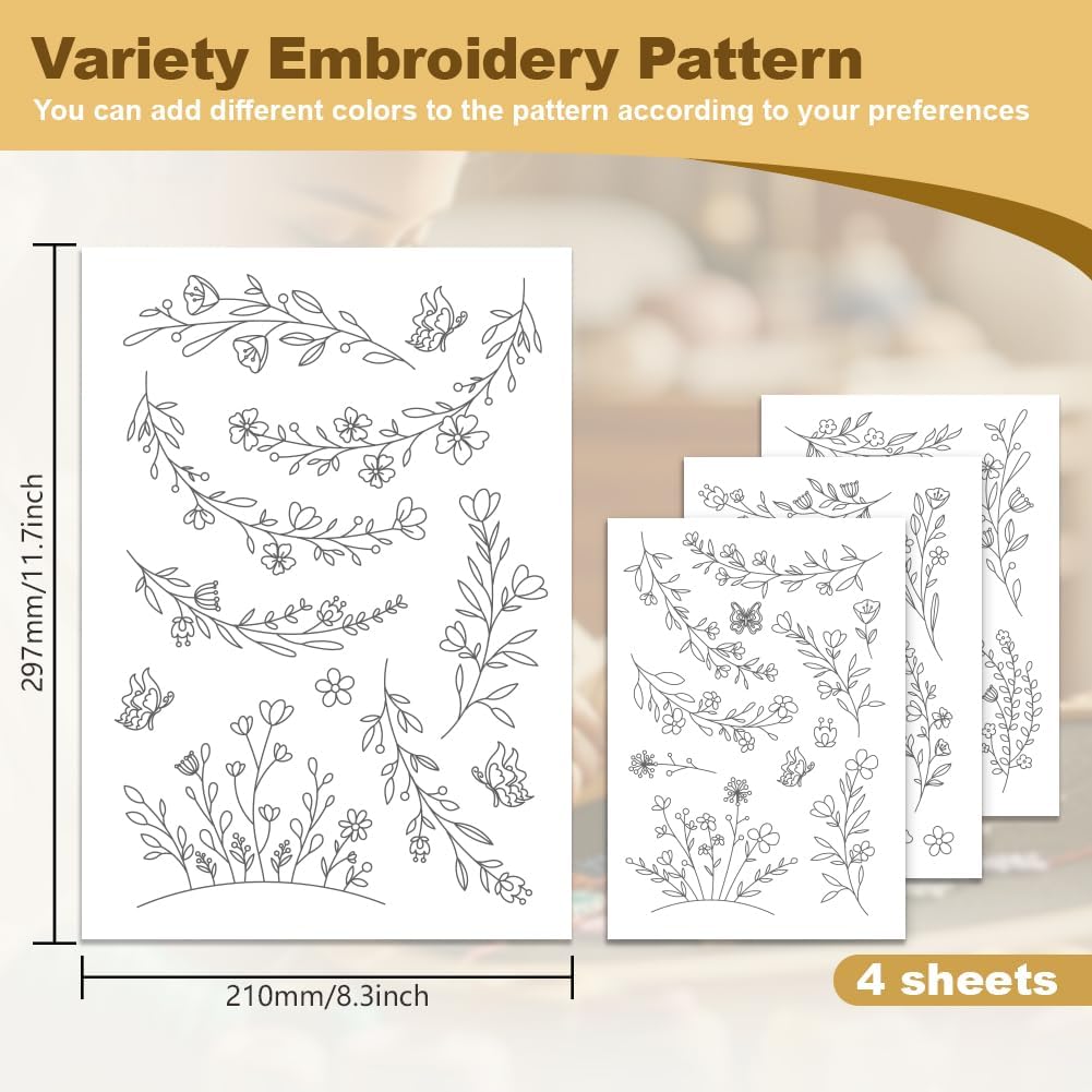 Водорастворимая бумага-стабили – обзор и цена Embroidery Flower Pattern