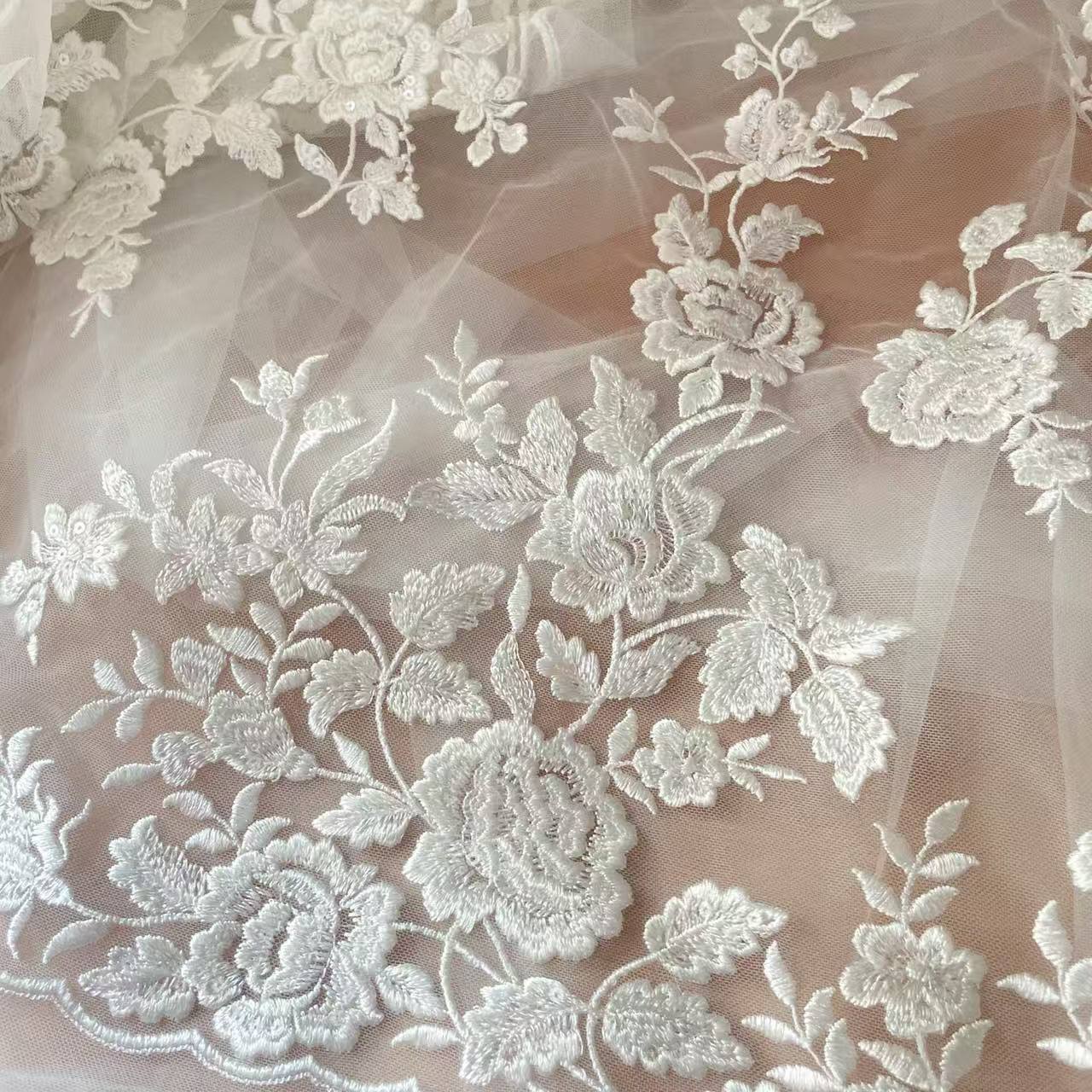 Французская вышитая кружевная  – обзор и цена Embroidery Flower Pattern